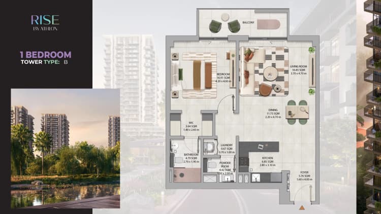 1 BR - Tower Type - B_1758006018_54875c3a Rise by Athlon Dubailand Dubai