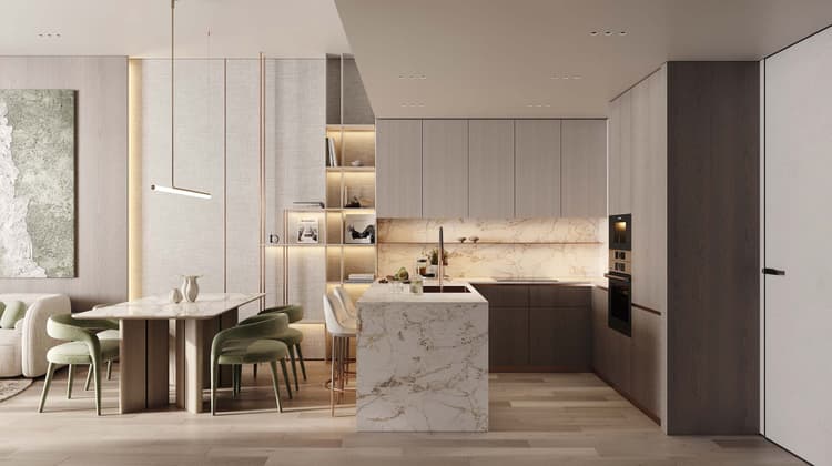 Imitiaz_Developments_Living_Kitchen_04_18.07_16 Cove Edition 5 at Dubailand (DLRC) by Imtiaz Developments